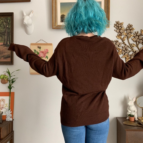 Vintage Brown V-neck Sweater by Puritan - Picture 5 of 8